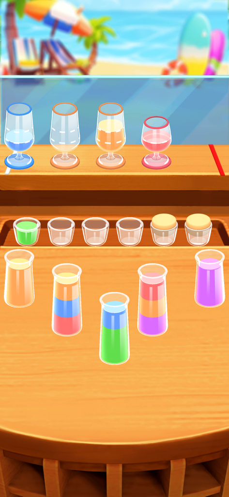 Juice Craft - Water Jam Master - Un nivel colorido de clasificación de jugos en el juego móvil Juice Craft