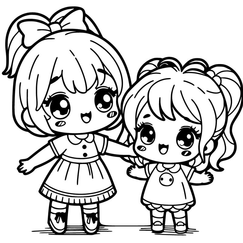 a cute little girl with her big sister