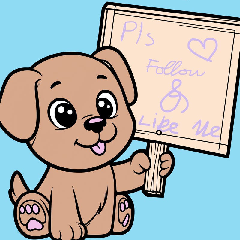 puppy holding a sign