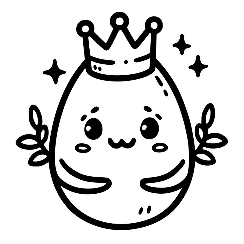 an egg with a crown.