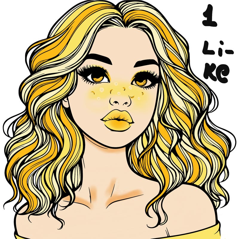 realistic girl with wavy hair and lips