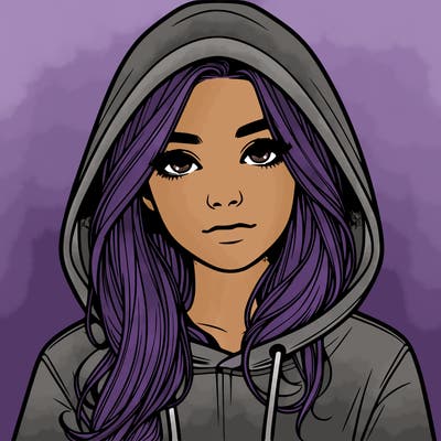 realistic girl with a hoodie