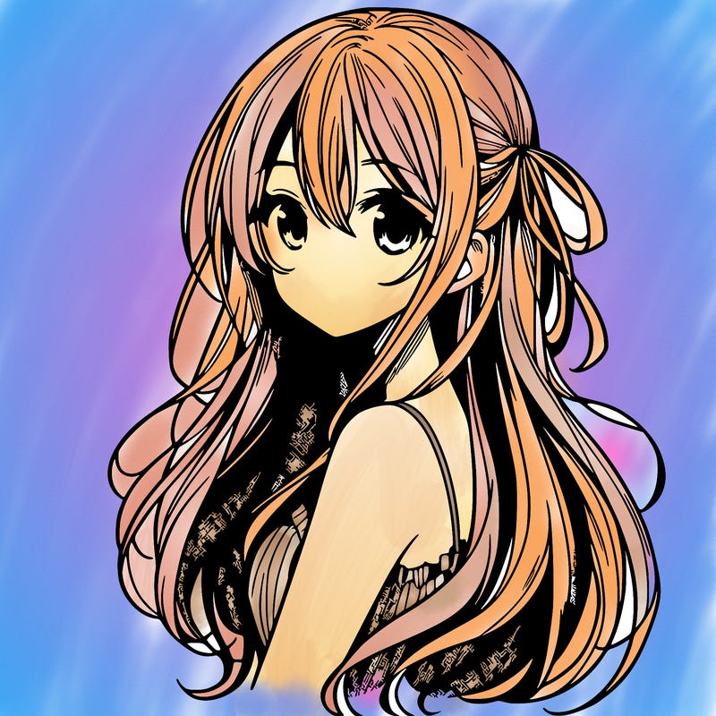 manga girl with long hair