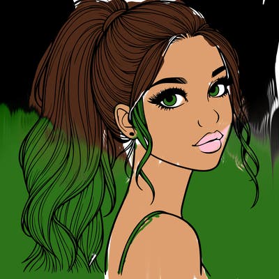 realistic pretty girl with high pony tail