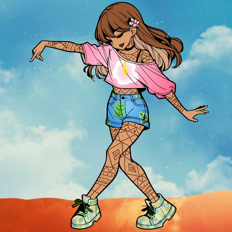 realistic girl danceing