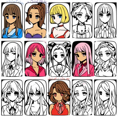 girls that look diffrent anime