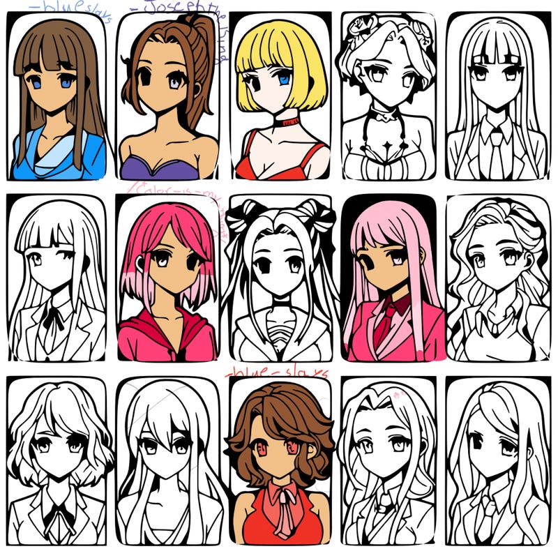 girls that look diffrent anime