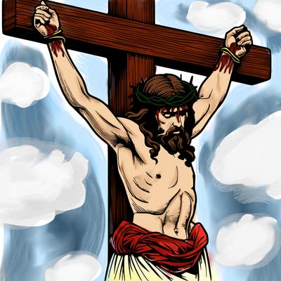 jesus realistic on the cross