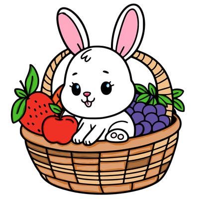 bunny in a fruit basket