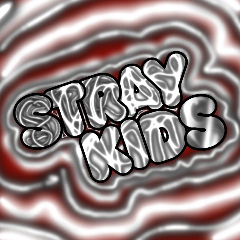 bubble letters saying stray kids