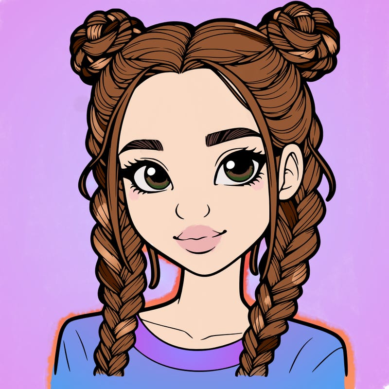 realistic girl with braids