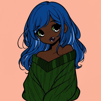 shy pretty girl wearing a sweater that is falling off one shoulder portrait