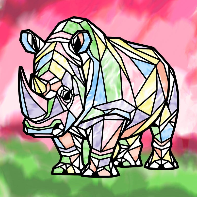 rhinoceros, geometric, symmetric