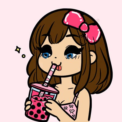 a girl drinking boba