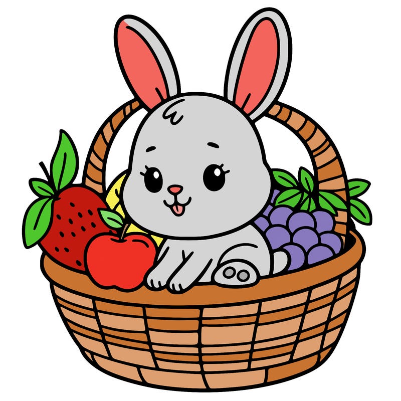 bunny in a fruit basket