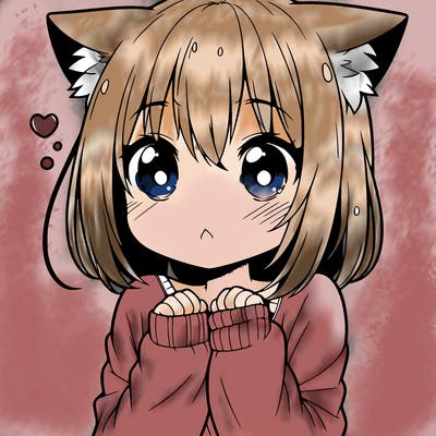 shy anime catgirl