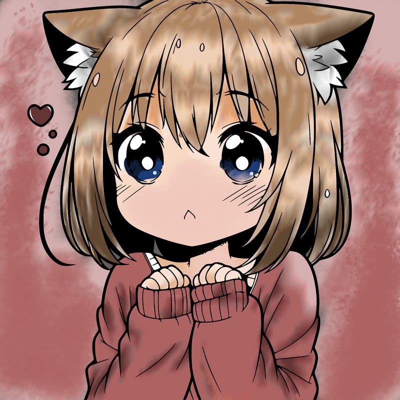 shy anime catgirl