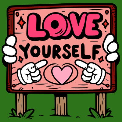 a sign where it is written: love yourself