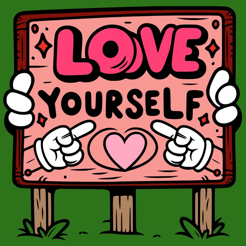 a sign where it is written: love yourself