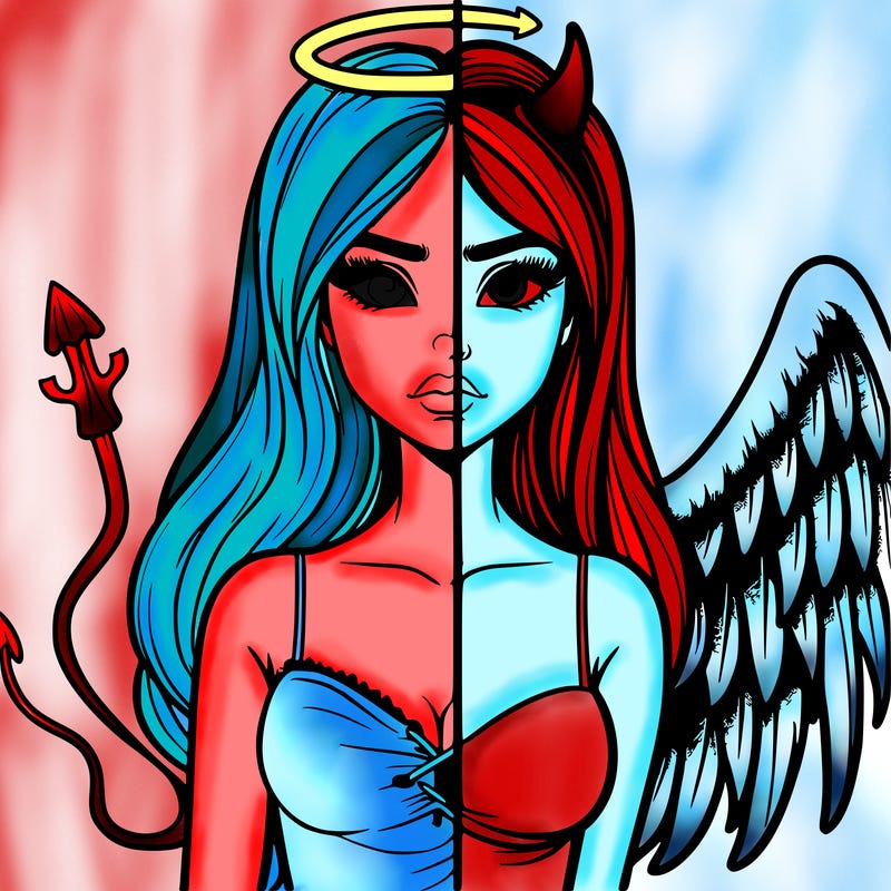 devil vs angel realistic girl