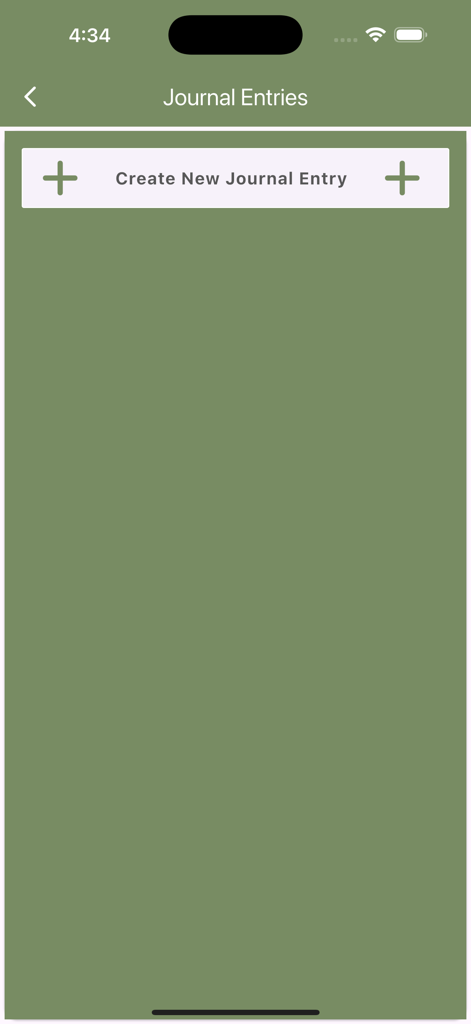 Journal entries screen in the Expert Soldier Badge app with a button to create a new entry
