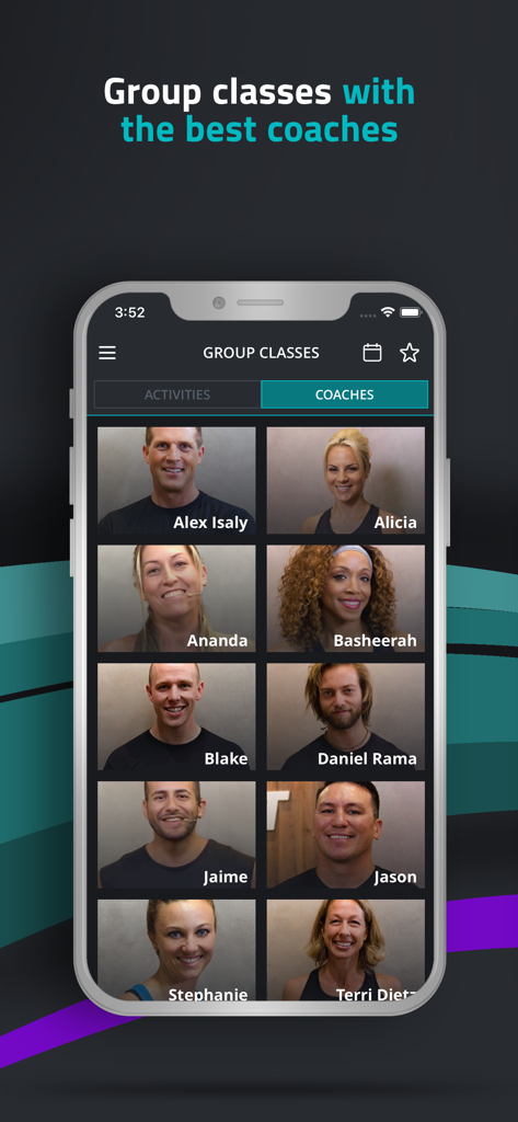 BTFIT: Personal trainer online - BTFIT app screen displaying a variety of professional group class coaches