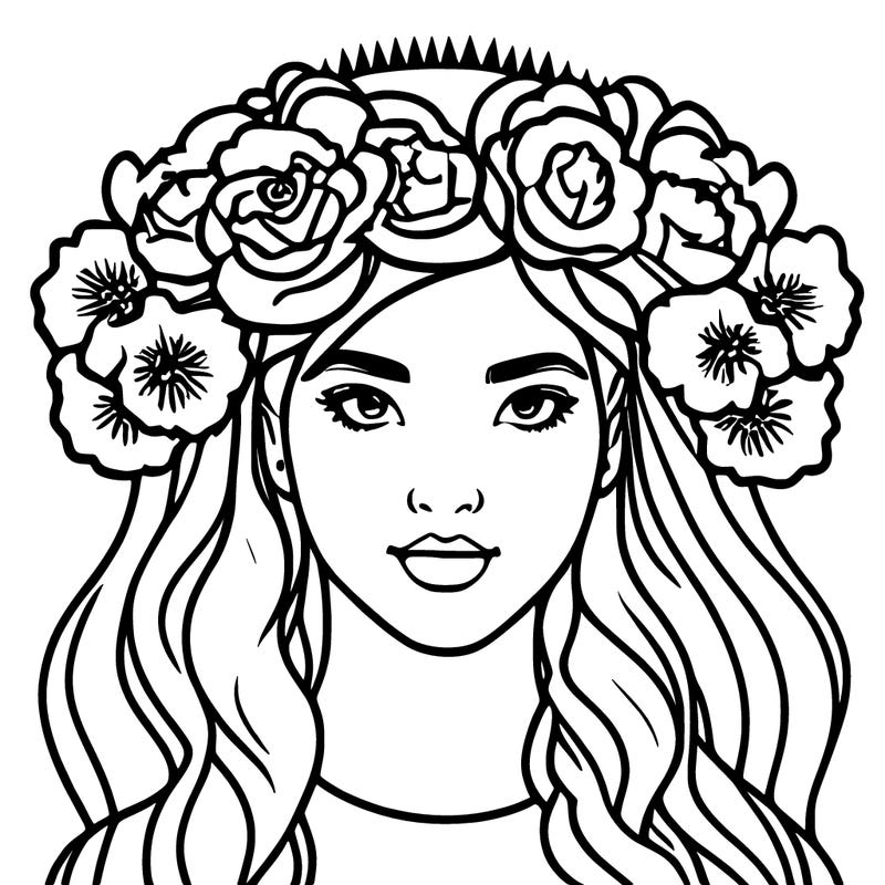 girl with flowers crown