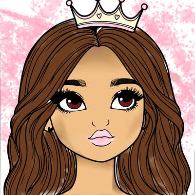 a realistic girl with a crown on