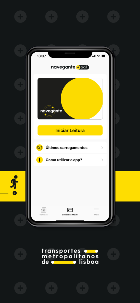 navegante® - Pantalla principal de la app navegante mostrando la interfaz de taquilla móvil para el transporte público de Lisboa