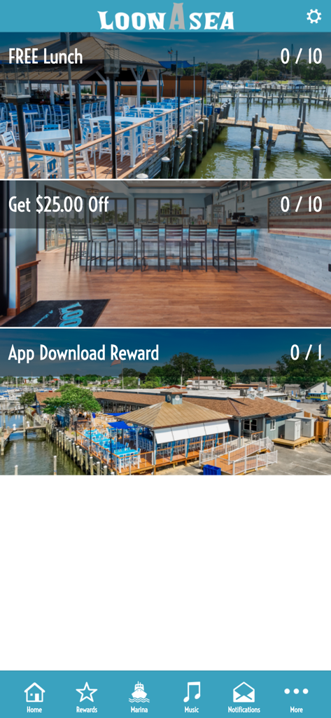 LoonAsea - LoonAsea app rewards screen showing digital loyalty stamps for Looneys Pub customers