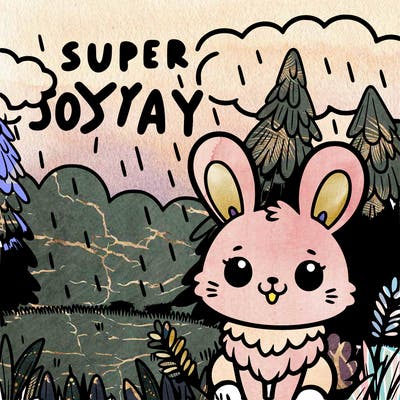 super foggy day with a cute bunny out on the dewey grass