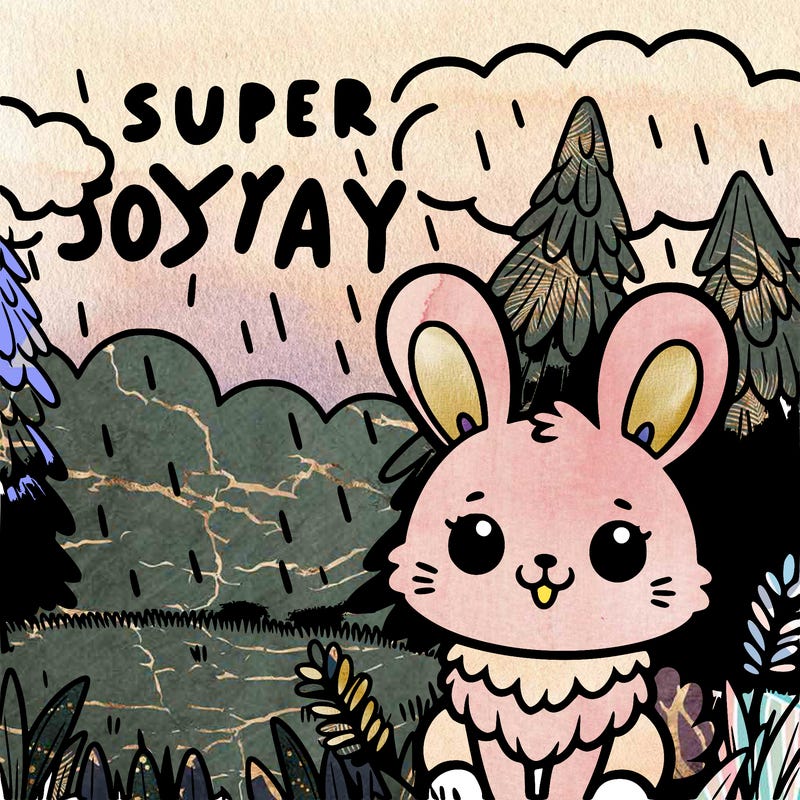 super foggy day with a cute bunny out on the dewey grass