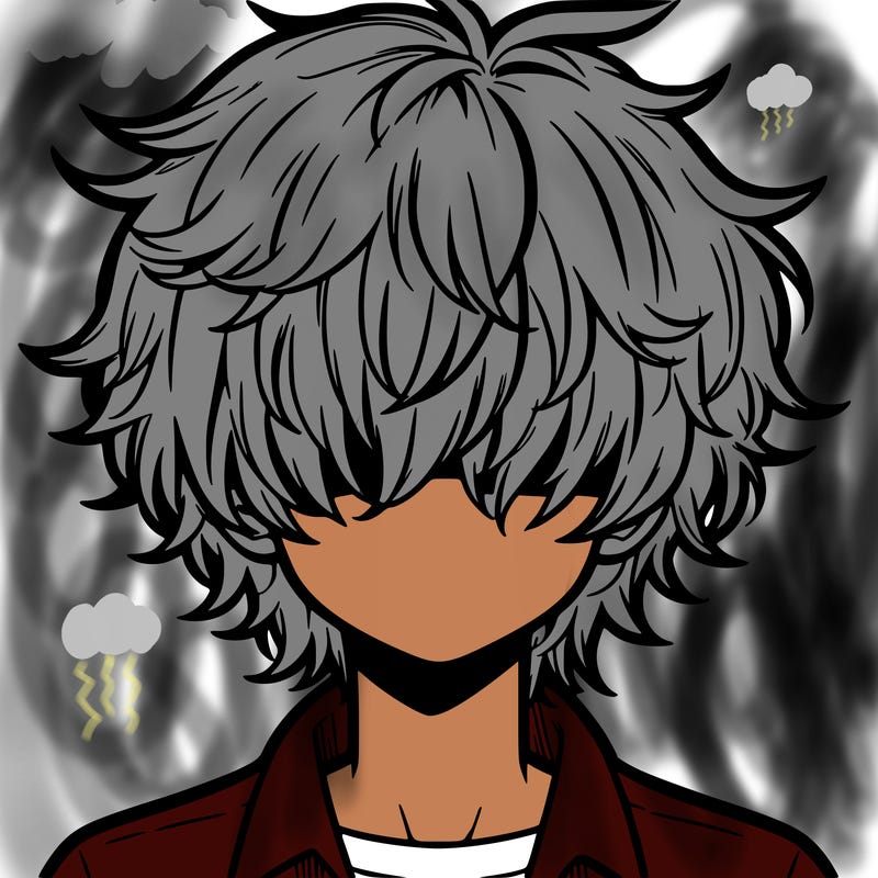 manga boy fluffy hair covering his eyes
