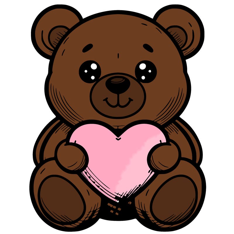 stuffed animal holding a heart