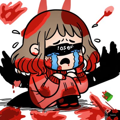 a girl crying on the floor