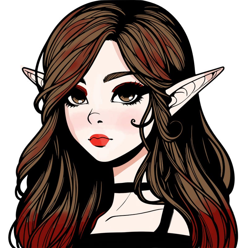 elf girl realistic dark fantasy