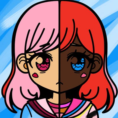 a split of a girl