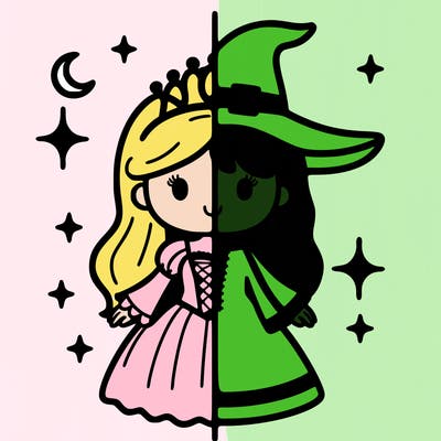 split princess and witch
