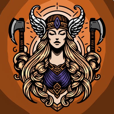realistic valhalla goddess  symbol