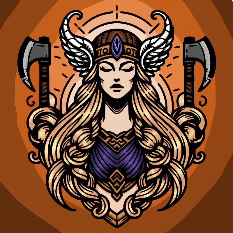 realistic valhalla goddess  symbol