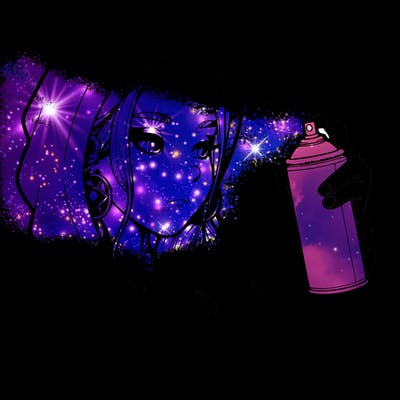 a realistic girl, spray painting