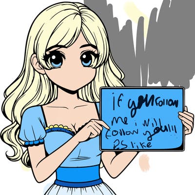 realistic pretty girl holding blank sign