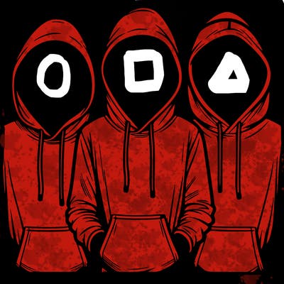 3 faceless people in  hoodies