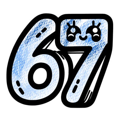 the numbers 67