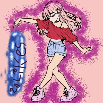 realistic girl danceing