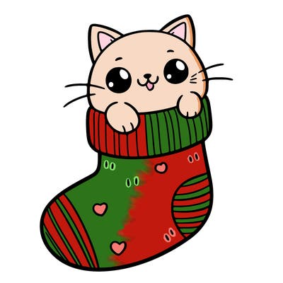 cute cat in a sock