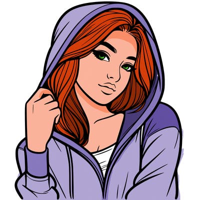 hot girl with hoodie realistic