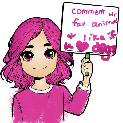 realistic girl holding up a sign