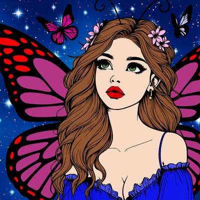 butterfly fairy realistic girl
