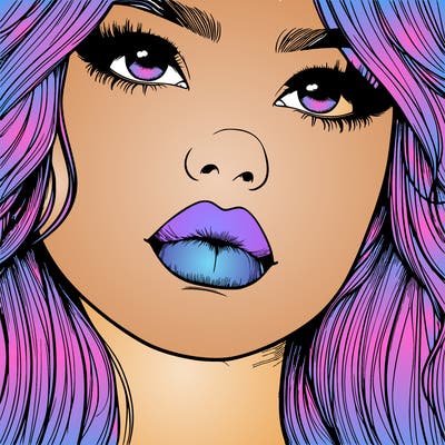 really realistic girl with lips